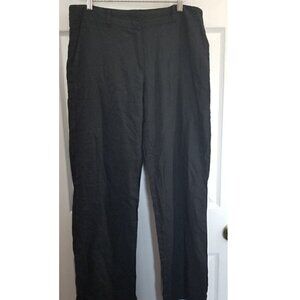 Oxmo Black Linen Pants Wide Leg Size 42 (14)